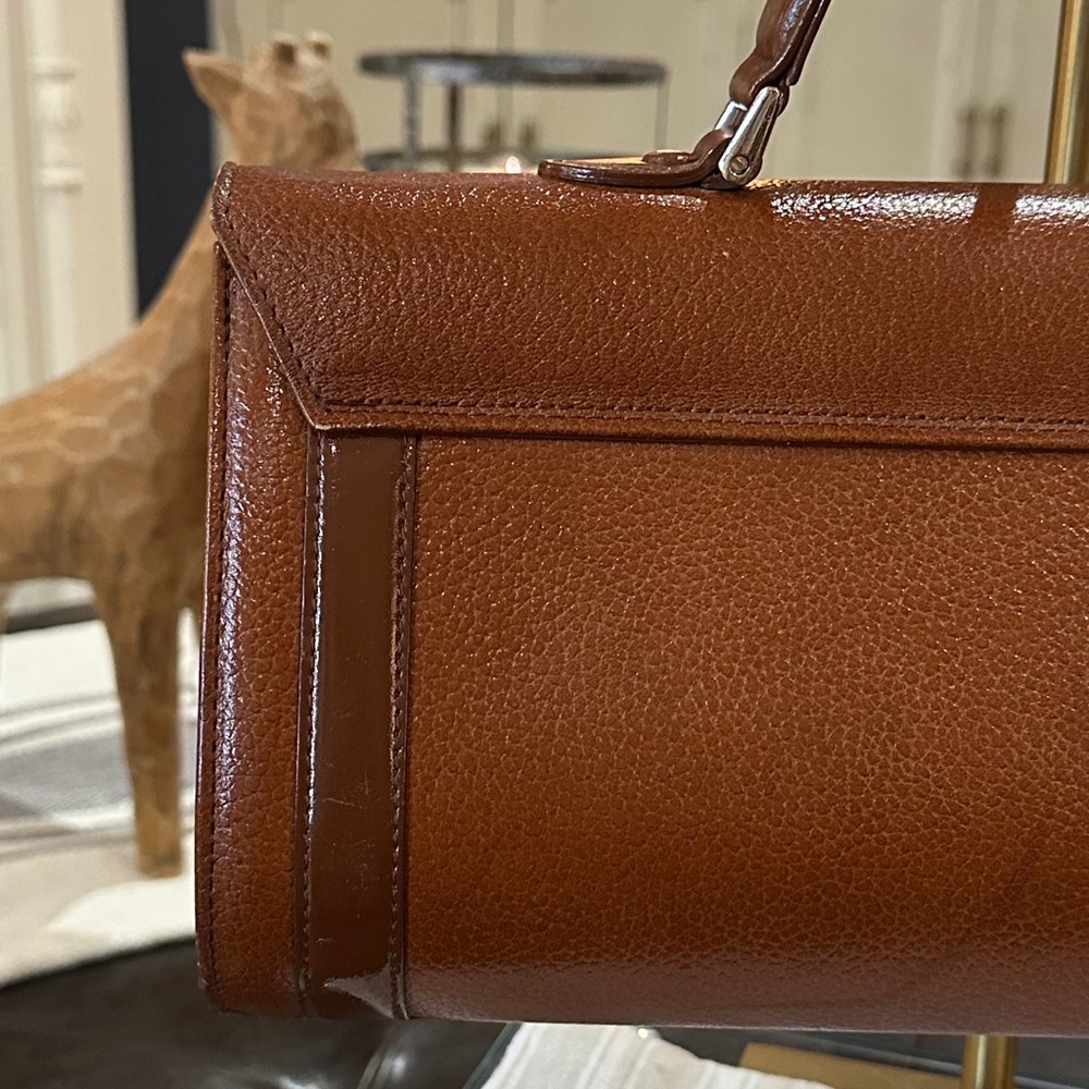 BURBERRYS Vintage Top Handle Satchel in Brown Pebble Grain Leather, Pre-1999 - Picture 8 of 16